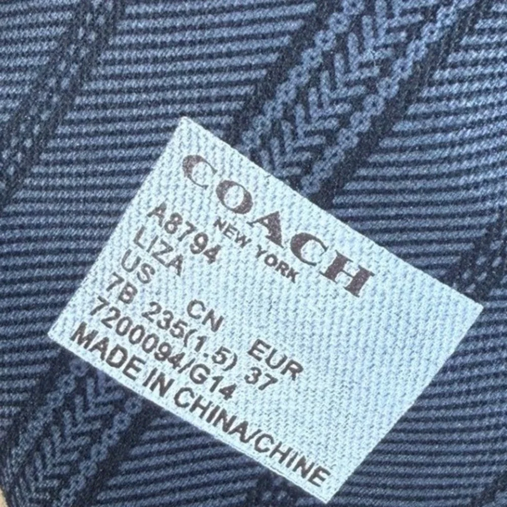 Coach Liza Tall Boots Women 7B Black Leather Stretch Buckle Knee High Equestrian